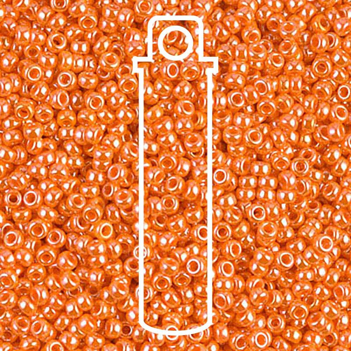 MIYUKI 11/0 SEED BEAD-APRX 24GMS OPAQUE LT ORANGE LUSTER