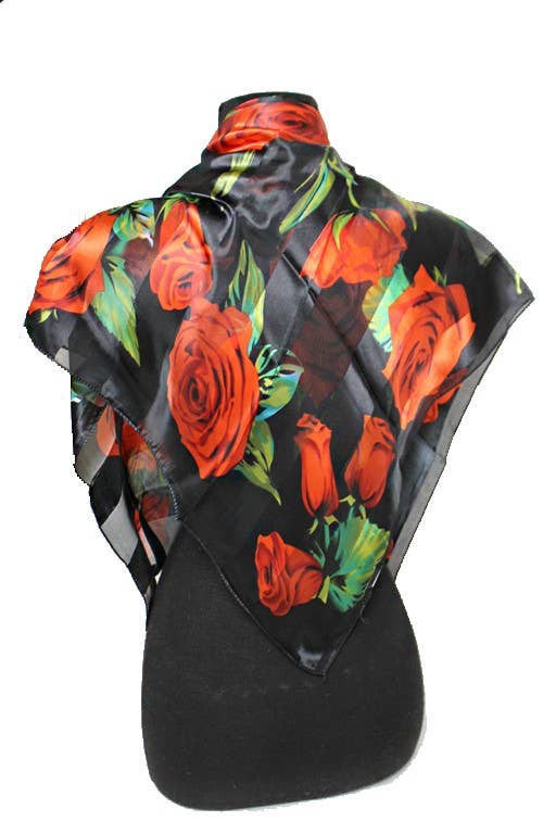 Rose Chiffon Satin Square Scarves