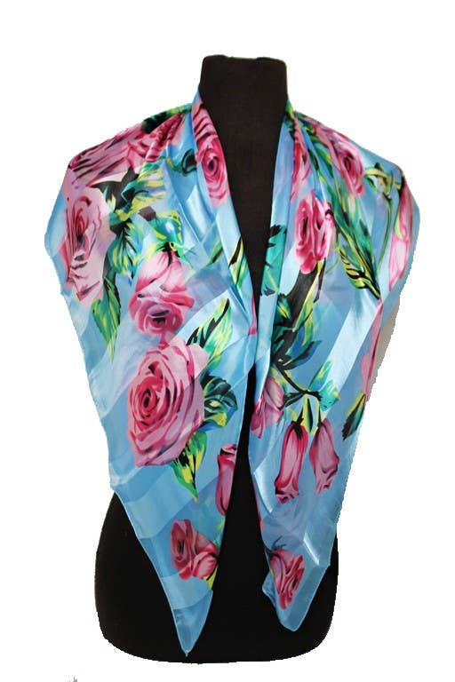 Rose Chiffon Satin Square Scarves