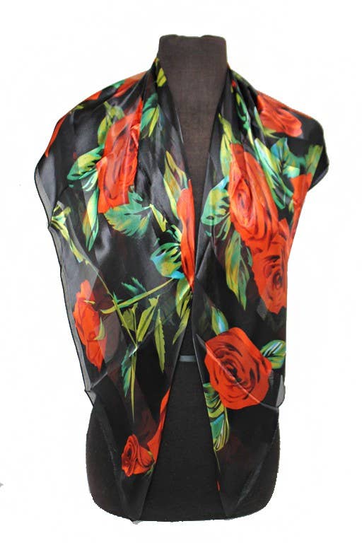 Rose Chiffon Satin Square Scarves