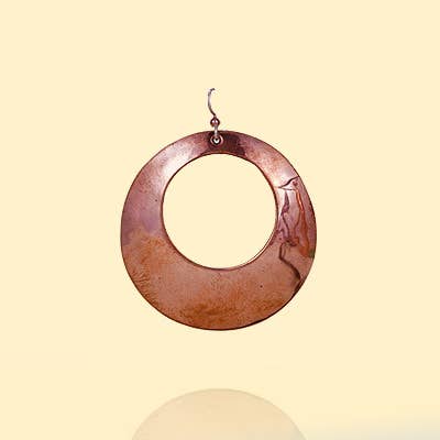 Polished Copper Large Donut Earrings