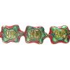 CLOISONNE BEADS 18MM TURTLE RED STRUNG