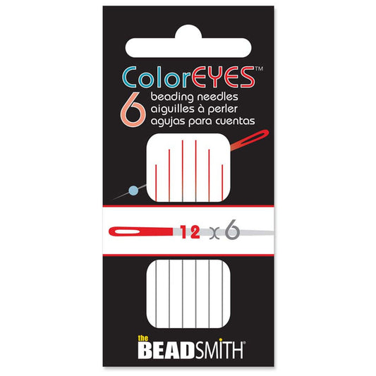 COLOREYES BEADING NEEDLES RED 12