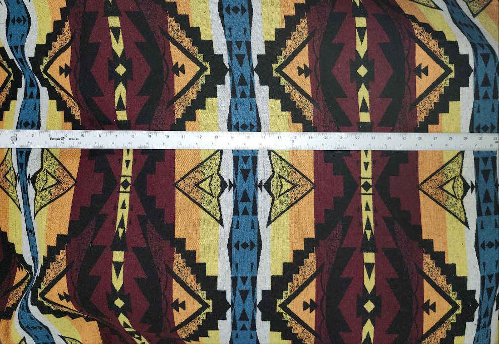 Geometric Wool Blend Fabric