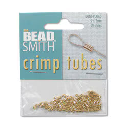 TUBE CRIMP 2X2MM GOLD