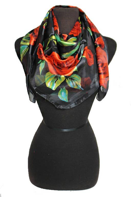 Rose Chiffon Satin Square Scarves