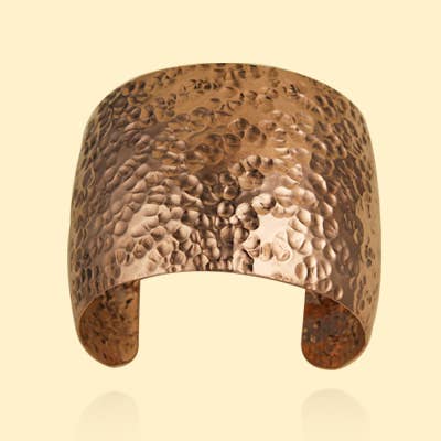 Wide Hammered Copper Cuff