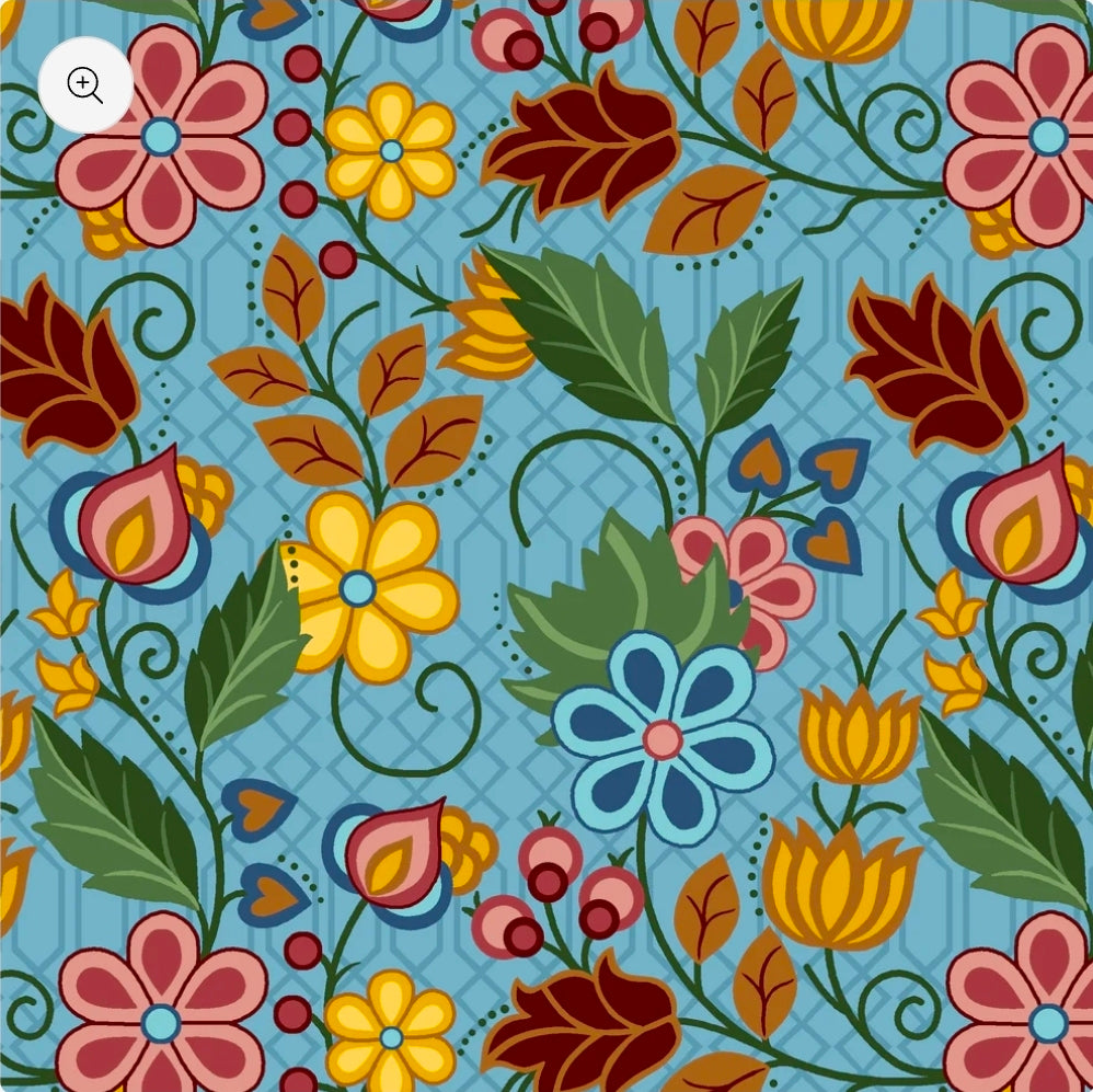 SGS4 - Native Floral Satin Fabrics
